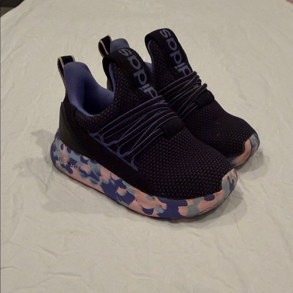 Adidas Kids' Black and Purple Sneakers